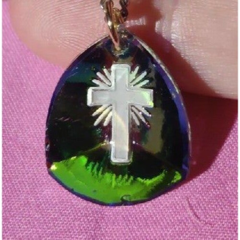 Vintage Rainbow Crystal Cross